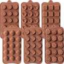 WARM TIME 6 Pcs Silicone Chocolate Mold Set - Food-Grade Non-Stick Candy Molds Cookery Moulds for Chocolate, Candy, Jelly, Butter, and More - Classic Shapes