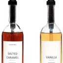 Demi's Home 25.4 oz 750 ml Glass Coffee Syrup Dispenser for Coffee Bar - 2 Pack - Comprehensive Label Set &  oz Pumps Included