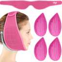 Hilph Face Ice Pack Wisdom Teeth Ice Pack Head Wrap with Washable Jaw Wrap and 4 Replacement Hot Cold Pack for Facial Oral Surgery, TMJ, Tooth Extraction, Dental Surgery, Tonsillectomy Recovery Red