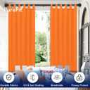 PureFit Outdoor Curtains for Detachable Sticky Tab Top Patio Waterproof  Weatherproof, UV and Fade Resistant Outside Curtains for Gazebo, Porch, Pergola, Privacy Curtain, 54 x 84 in, 2 Panels, Orange