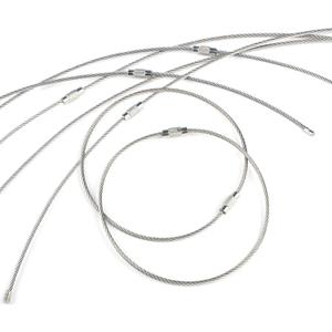 Pawfly 5 Inch/10 Inch Wire Keychain Cable Large Stainless Steel Key Ring Loop Holder, 20/50/100 Pack