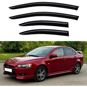 Window Visors Rain Guards for 2008-2017 Mitsubishi Lancer | Out-Channel Window Vent Wind Deflectors Visors Shades Protectors for 08-17 Mitsubishi Lancer