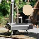 Mimiuo Outdoor Pizza Oven 12" Wood Pellet Pizza Oven with Rotating Round Pizza Stone, Portable Pizza Stove for Outside Backyard Camping Picnics