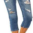 luvamia Womens Capri Jeans for Women High Waisted Skinny Ripped Jean Denim Pants, size 3XL