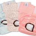 CuteBone Dog Diapers Female Washable Small Medium Large 3 Pack Reusable Doggie Diapers Puppy Period Pants for Doggy Heat Cycle Peeing, Size L