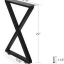 ALLCOS Bench Legs 22 Inch Metal Coffee Table Legs Heavy Duty Table Legs Iron Bench Legs, Black, Set of 2