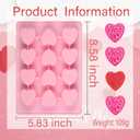 2 Pack 12 Cavity Heart Silicone Molds Set, Valentine's Day Non-Stick Rose Heart Shaped Chocolate Silicone Gummy Mold for Wedding Engagement Party Candy Making Baking Ice Cube Kitchen Decoration