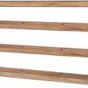 Long Floating Shelves for Wall 47 Inch,Real Wood Picture Ledge Shelf with Lip Set of 4,Photo Frame Storage Display for Living Room Nursery Room Bedroom Bathroom Kitchen Decor(Carbonized Black)