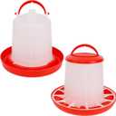 winemana Chick Feeder 1 Lb and Waterer 1.5 L Kit, Hanging Poultry Plastic Containers for Outdoor