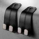 GYUY2 Pack Car Seat Headrest Hooks, Heavy Duty Back of Seat Organizer with Carbon Fiber Design - Universal Car Accessories for Hanging Grocery Bags, Handbags, Purses, Shopping Bags