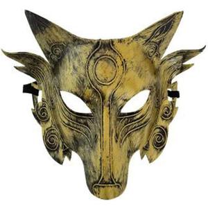 Halloween Wolf Head Mask (Gold)