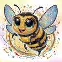 MVVMTOP Diamond Art Painting Kit, DIY Bee 5D Special Shape Crystal Diamond Partial Diamond Art Painting Mosaic Making Craft, Suitable for Home Wall Decor Art Gift