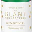 Slant Party Supplies Plastic Shot Glass Cups - 10-Count Disposable Reusable Mini Drink Glasses, 2-Ounce, Golf - Birdie Juice