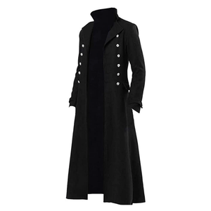 Mens Vintage Victorian Steampunk Uniform,Gothic Medieval Frock Coat Cosplay Halloween Costume Tailcoat, Size M