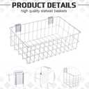 Hicarer 4Pcs Metal Slatwall Baskets and Bins Set Hanging Storage Baskets for PVC Slatwall Mounted Accessories Storage Display on Garage Panels(14.5x8.5x5,White)