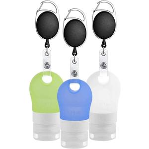 Linkidea Portable Silicone Travel Bottles Set, Empty Hand Soap Containers Refillable Container for Toiletries, Shampoo, Liquid, Cosmetic Multifunctional Bottles (1.3 oz, Pack of 3)