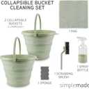 SIMPLEMADE Collapsible Bucket Cleaning Set - Includes 2 Foldable Buckets, Spray Bottle, Rag, Scrubbing Brush and Sponge - Holds Up to 10 liters, Easy Storage, All-Purpose Cleaning Solution