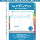 2026-2027 Planner Refills  July 2026 - June 2027, Daily Planner Refills 2026-2027, Two Pages Per Day Daily & Monthly Planner Inserts, 8.38" x 5.51", Ring-Bound with Tabs