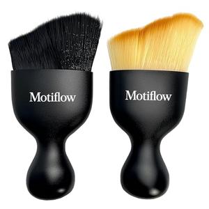 Motiflow 2 PCS Car Interior Detailing Brush, Car Detailing Supplies Soft Bristle Detailing Brush, Car Interior Cleaning Tool, Auto Detailing Brush Car Dashboard Cleaning Duster Brush (Black&Yellow)