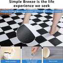 JUGATAMAIBU Peel and Stick Floor Tile,Floor Stickers,Floor Tiles Peel and Stick Waterproof,Kitchen, Living Room (Black White, 11.8" 590)