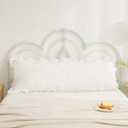 Boho White Body Pillowcase 20x54in - Ruffled Fringe Decor Sham