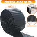 Quibbay Corrugated Metal Garden Edging, 6"100Ft Landscape Edging Border for DIY Lawn, Flower Bed and Garden, Flexible Bender Border for Lawn and Yard, Sturdy Galvanized Garden Edging Border, Black