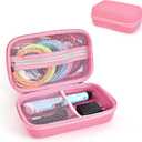 Case Compatible with 3Doodler Start+ Essentials for 3D Pen Set for Kids, Carrying Holder Fit for Printing Pens, Storage Organizer for Printing Filament Refill, Micro-USB Charger (3D-04A-Pink)