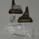 2 Pcs Adjustable Glass Floating Shelf Brackets High Load Capacity Shelf Holder Wall Mount Fit for 0.24"-1.57" Thick Glass Clamps Clip for Bathroom Kitchen Office, Antique Bronze