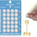 Taper Candle Sticky Dots - White Wax Candle Adhesive Dots - Unscented Cire Adhesive for Secure Candle Placement - Easy Clean and Traceless for DIY Projects - Pack of 24 (EAG-CSD-WHITE)