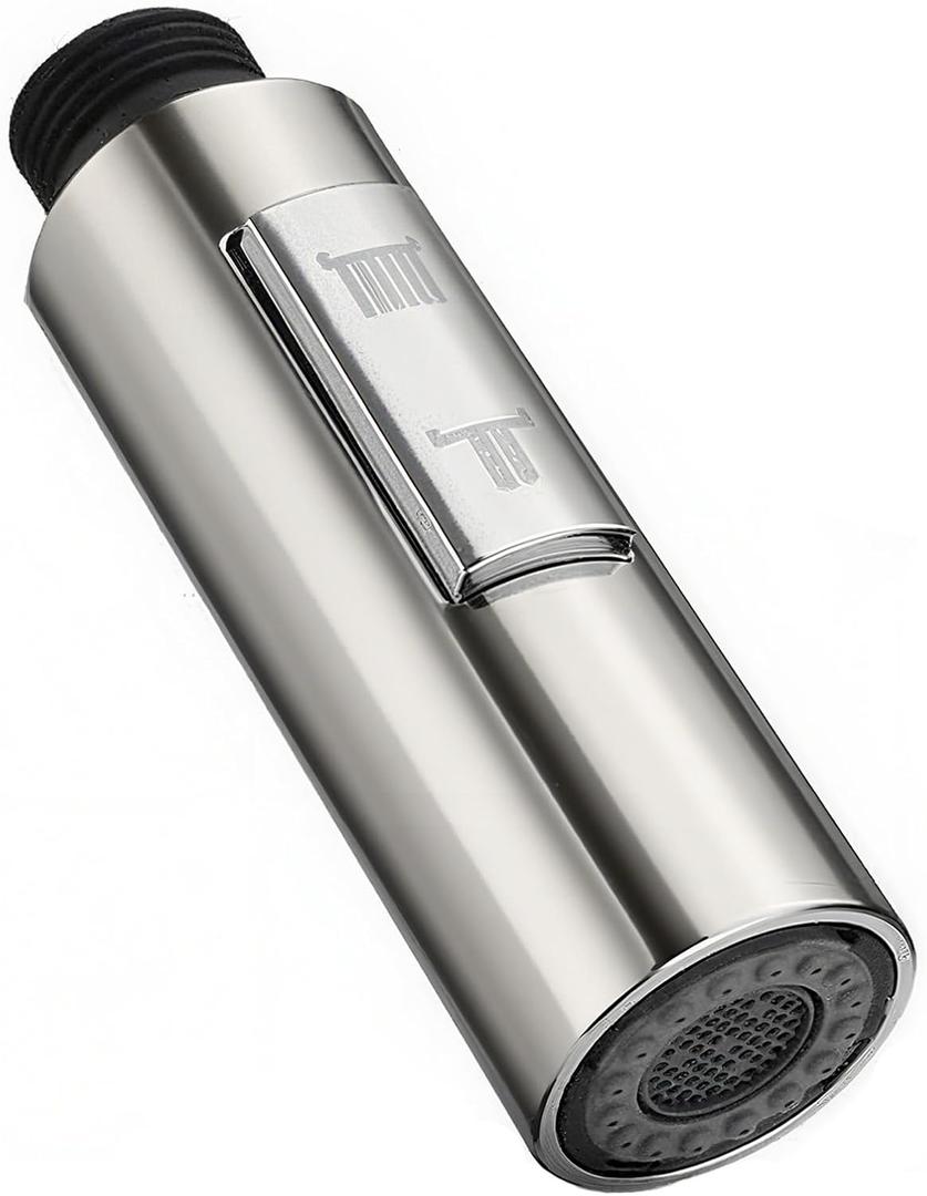 G1/2 Replacement Pull-Out Spray Head | Chrome Polished Faucet Nozzle | ABS Plastic | 2 Modes | Anti-Scratch Finish (Brushed Nickel)
