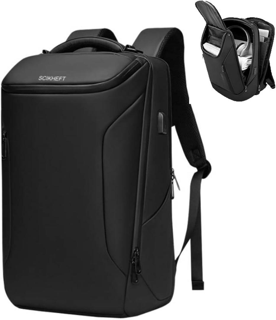 Business Laptop Backpack for Men Women, Anti-Theft Travel Rucksack, Durable Multi-Functional Casual Daypack for Work Carry on Backpack fits 17.3inch Computer Black