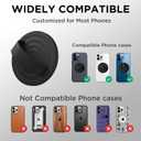 Magnetic Phone Ring Grip Holder, Silicone Finger Loop Grip, Compatible with MasSafe, Back of Phone for iPhone Pro Max/Plus/16/15/15/14/13/12 Series, Black