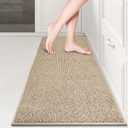 PURRUGS Machine Washable Kitchen Rug 17" x 48", Non-Slip/Skid Kitchen Runner Rugs & Floor Mats, Super Absorbent Soft Area Rugs for Sink, Kitchen & Laundry, Rolled Packaging, Beige