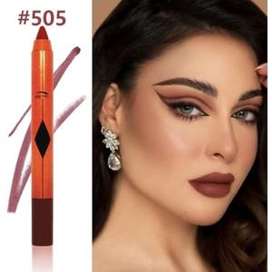 Hxssll Crayon Matte Lipstick & Lip Liner Pencil – Moisture Smooth, Smudgeproof, Waterproof Lip Crayon with Sharpener, Sharpenable Lip Pencil for Women, Shade 505#