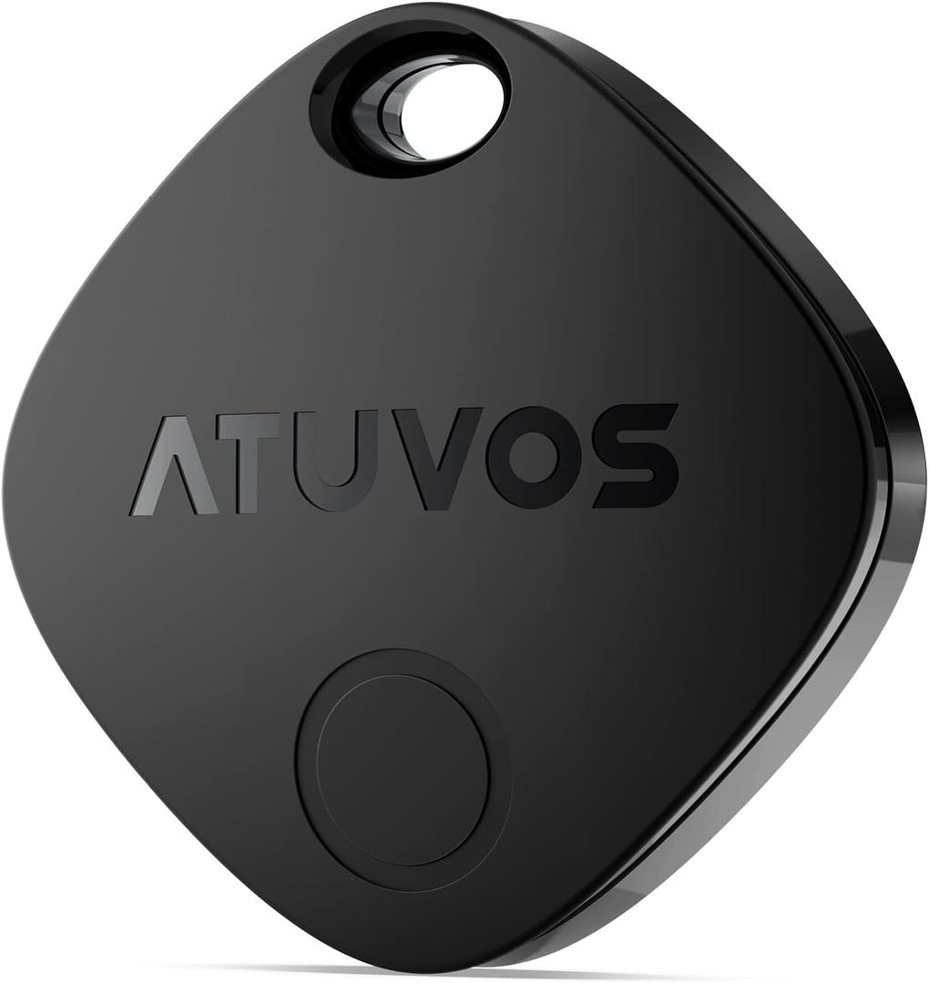 ATUVOS Air Tracker Tag-1 Pack, Bluetooth Luggage Tracker Works with Apple Find My APP (iOS Only, Not for Android), Keys Finder and Item Locator for Luggage, Backpack, Suitcases, Replaceable Battery (Black)