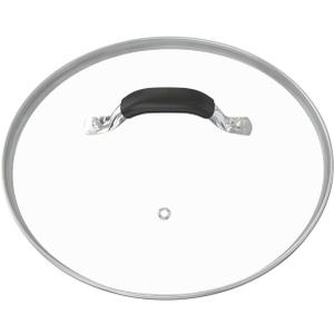 WishDirect 12 Inch Tempered Glass Pot Lid Compatible with 12” Lodge Cast Iron Skillets and 7 Quart Dutch Ovens - Designed with Steam Vent Hole and Heat Resistant Handle