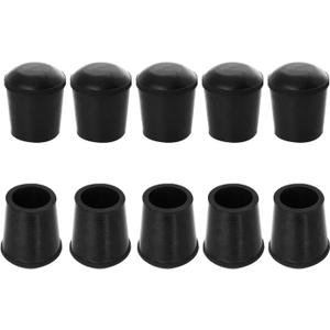 10 PCS Black Round Rubber Chair Leg Caps Tips, Vinyl Rubber End Kits, Soft Touch Table Feet Cover, Anti Slip Floor Protector, 1/2 inch (12mm)