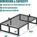 Yitong Angel Twin XL Size Bed Frame, 14 Inch Heavy Duty Support 3500 lbs Metal Platform, No Box Spring Needed/Noise Free/Non-Slip/Steel Slat Support/Easy Assembly