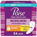 Poise Daily Microliners, Incontinence Panty Liners for Bladder Leaks, 1 Drop Lightest Absorbency, Regular, 54 Count of Pantiliners, 3 Pack 