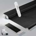 No Drill Motorized Blinds with Remote, Blackout Automatic Blinds with Solar Panel, Cordless Smart Electric Roller Shades for Windows, Black, 46 x 72