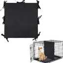 Soft Dog Crate Divider Panel, Warm Thick Dog Kennel Divider with Ties, Dog Crate Accessories for Puppy Crate Training, Black, 30.9" H x 29W, XL 