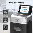 BONSEN 160-Sheet Autofeed Micro-Cut Heavy Duty Paper Shredder for Office