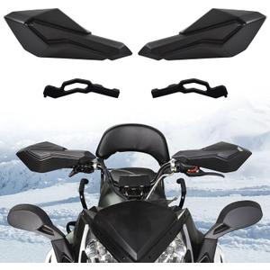 SAUTVS Hand Guards with Mounting Brackets for Polaris Snowmobile, Black Handguards with Straight Bar Handguard Mounts for Polaris Snowmobile Accessories (1Pair, Replace #2879193, 2880939)
