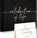 Lamare Funeral Guest Book for Memorial Service  Elegant Celebration of Life Guest Book and in Loving Memory Guest Book - Condolences Book for Funeral (Black)