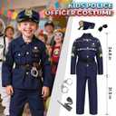 Police Officer Costume for Kids, Cop Costume Outfit Set with Accessories, Kids Halloween Costumes for Boys Girls, Police Costume Role Play Kit for Halloween Career Day