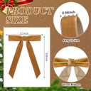 30 Pcs Christmas Velvet Wreath Bows, 5 x 7 Inch Vintage Velvet Ribbon Rustic Crafts Gift Bows for Indoor Outdoor Wreaths Garland Holiday Xmas Tree Wrapping Crafts (Khaki, Width of 1")