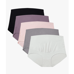 Mama Cotton Women's Over The Bump Maternity Panties High Waist Full Coverage Pregnancy Underwear Multi-Pack (4XL)