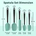 Coukre Silicone Spatula Set of 5,High Temperature Resistant, Food Grade Silicone, Dishwasher Safe, for Baking, Cooking (Aqua Green)