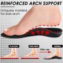 ROCKTAKIN Kids Arch Support Shoe Insoles, Plantar Fasciitis Orthotic Inserts Strong Support for Children's High Arch, Flat Feet Pain Relief, Foot Pronation