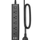iEcopower Power Strip 5AC Outlets with 3 USB Ports 2 Pack